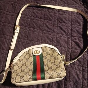 Gucci Beige and Green Crossbody Bag